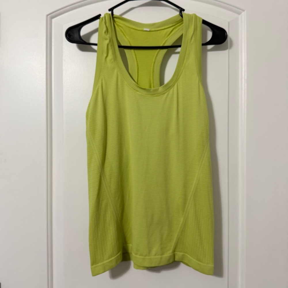 Athleta Racerback Tank Top Women’s Size Small Green Striped Athletic